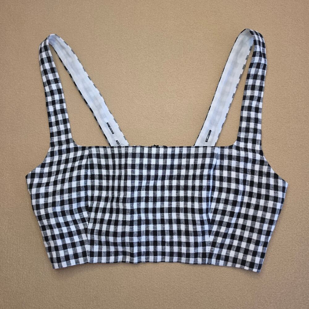 Reformation Black and White Gingham Tank Top